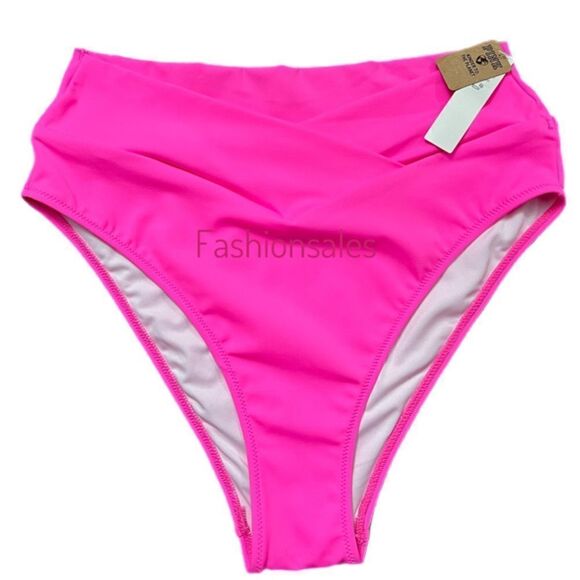 Victorias Secret Pink Swim V Crossover High Waist Cheeky Bikini Bottom Pink XXL - Picture 4 of 4